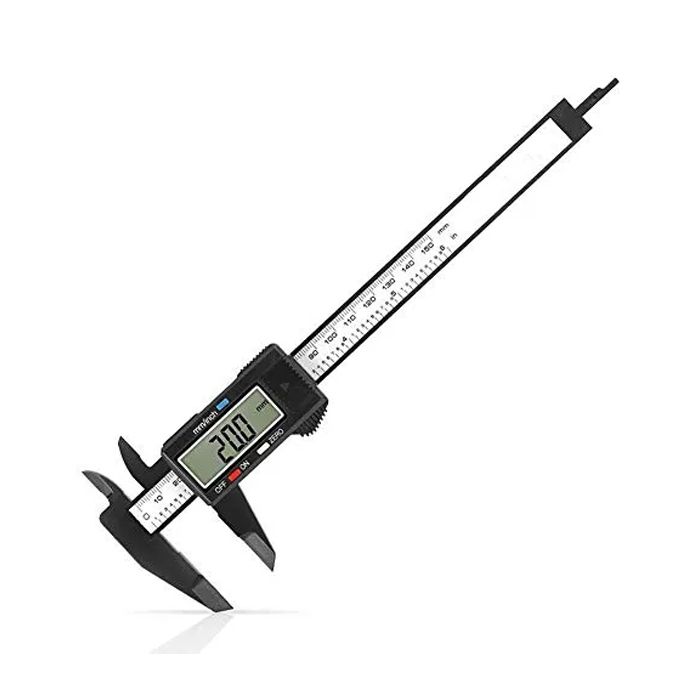 Schieblehre Digital Messschieber, 150MM/6 Zoll Digitaler Messschieber Kohlefaser mit großem LCD-Display für Außen-, Innen- Und Tiefenmaß mit 2 Ersatzbatterie (RM)