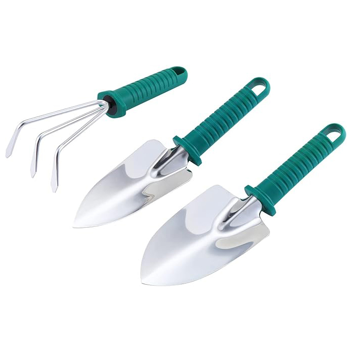 Gartenwerkzeug, Gartengeräte Gartenwerkzeug Set aus Edelstahl Gartenarbeit Set mit Koffer, Geschenk für Gartenliebhaber (Grün)