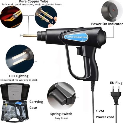 160W Kunststoff Schweißgerät Auto Stoßstange Reparaturset 800PCS 6 Arten Klammern,Hot Hefter Kunststoff Schweißer Reparatur Set,Kunststoff Schweiß Reparatur,Flach/Außenecke/Innenecke/Wellenklammern