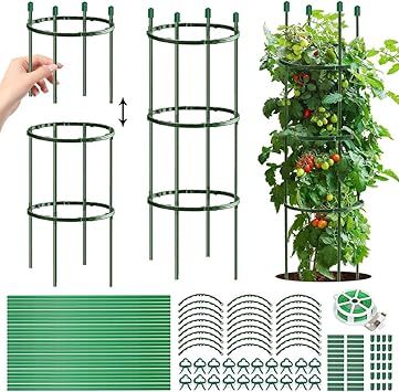 Tomaten Rankhilfe, 141 PCS Gurken Rankhilfe Mit Verstellbarer Höhe, Tomatenkäfig, Pflanzenstütze, Tomatenturm, Gurkenturm Rankhilfe, Rankgitter für Tomaten, Gurken,Blumen,Pflanzen,Garten