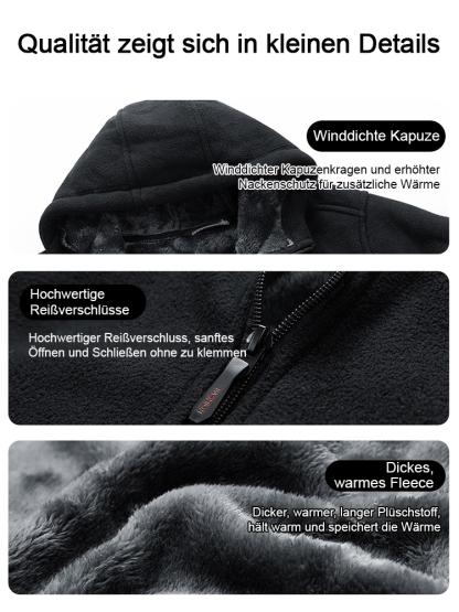 【Neue Herbst-/Winterkollektion der norwegischen Premium-Outdoor-Marke】Doppelseitige Fleecejacke mit Kapuze✨Der zweite Artikel kostet nur 26 €!