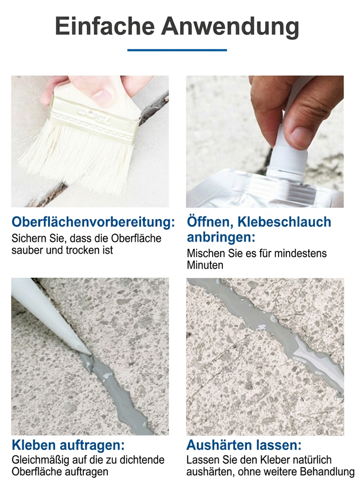 🧱 Verabschieden Sie sich von teuren Reparaturkosten! Professionelle selbstnivellierende Rissreparatur-Flüssigkeit | 1 Beutel für 50 Meter Riss, 20 Jahre Haltbarkeit (Heute zum halben Preis)