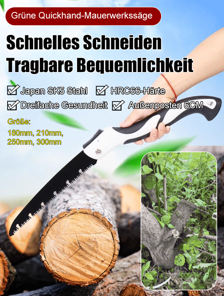 【5 Jahre Garantie】 Professionelle Klappsäge aus Manganstahl – 3-fache Schnittgeschwindigkeit, 90 % weniger Kraftaufwand, rostet und bricht garantiert 20 Jahre lang nicht.