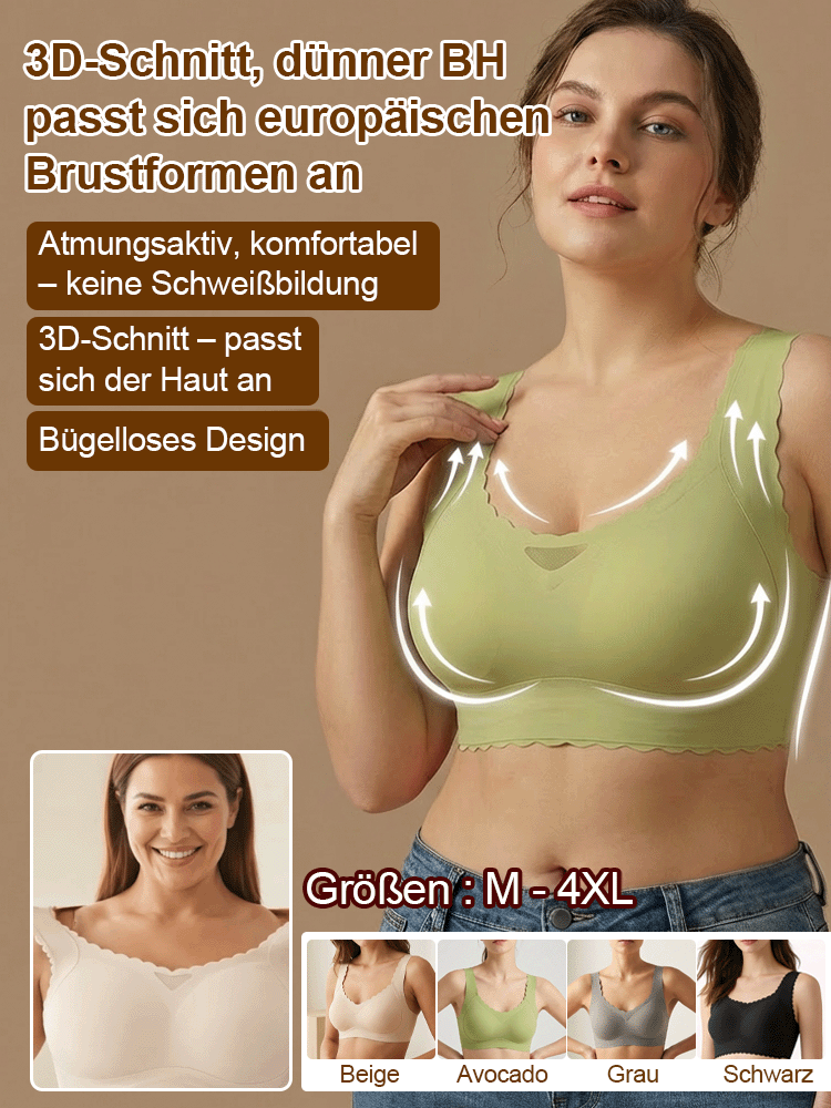 Revolutionärer 3D-Leicht-BH: Lässt optisch zwei Körbchengrößen kleiner wirken – für eine schlanke Silhouette ❤️ Nur 0,2 cm dünn, ganz ohne Bügel, maximaler Komfort