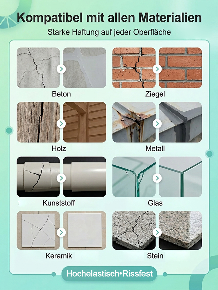 🧱 Verabschieden Sie sich von teuren Reparaturkosten! Professionelle selbstnivellierende Rissreparatur-Flüssigkeit | 1 Beutel für 50 Meter Riss, 20 Jahre Haltbarkeit (Heute zum halben Preis)