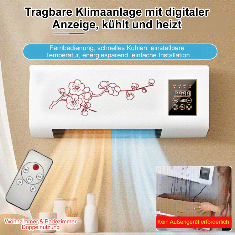 【50% Super Rabatt】Installationsfreie mobile Wandklimaanlage, sowohl für Kühlen als auch Heizen