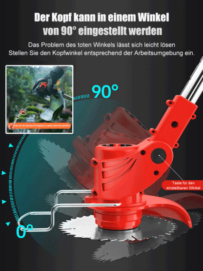Ultraleichter Akku-Rasentrimmer, 2-in-1 Freischneider & Astsäge! Trimmt 100 m² Rasen in nur 3 Minuten. 