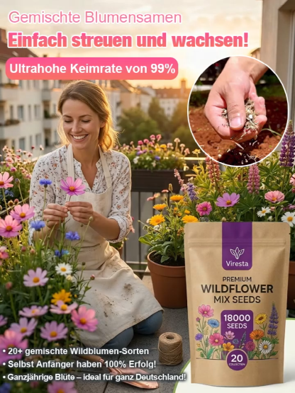 【Über 240.000 Menschen haben bereits gekauft】Einfach zu züchtende gemischte Blumensamen, 🌸50 Premium-Sorten, Keimt in 7Tagen, blüht in 30 Tagen. 🌿