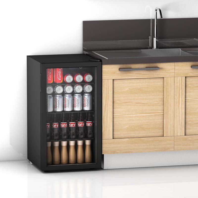 Eletriclife 120 Can Beverage Mini Refrigerator with Glass Door