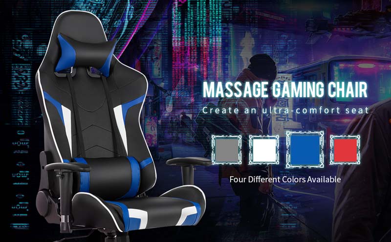 Eletriclife Reclining Swivel Massage Gaming Chair with Lumbar Support