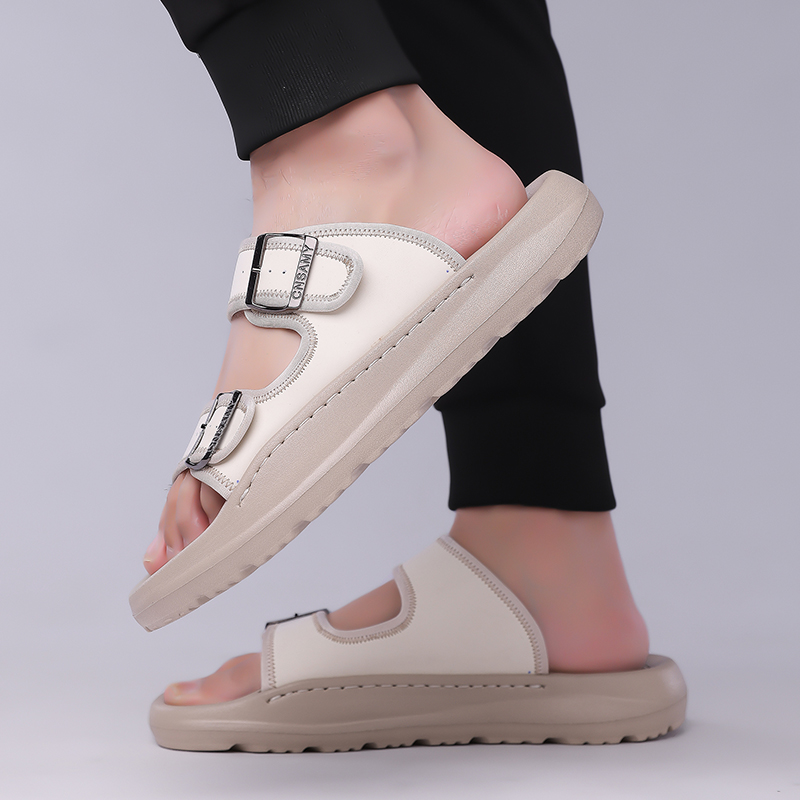 Men's Fashion Calfskin Leather Slippers