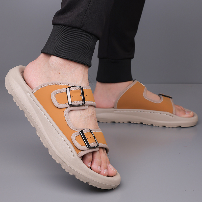 Men's Fashion Calfskin Leather Slippers