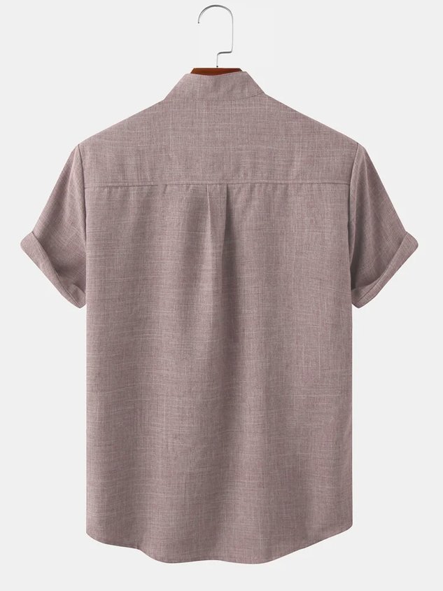 Men's Linen Hawaiian Short Sleeve Shirt