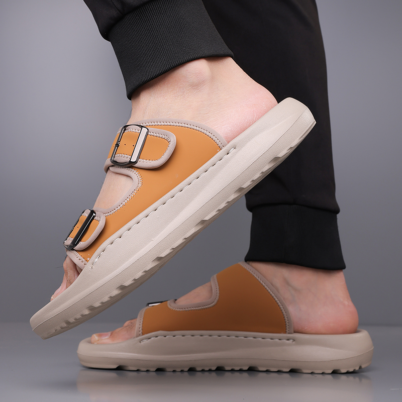 Men's Fashion Calfskin Leather Slippers