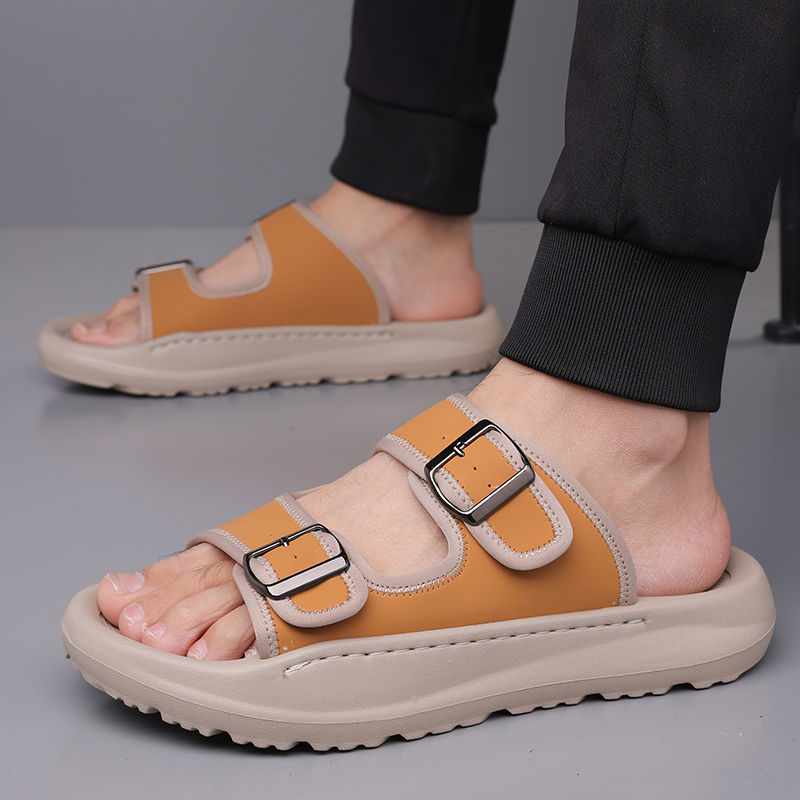 Men's Fashion Calfskin Leather Slippers