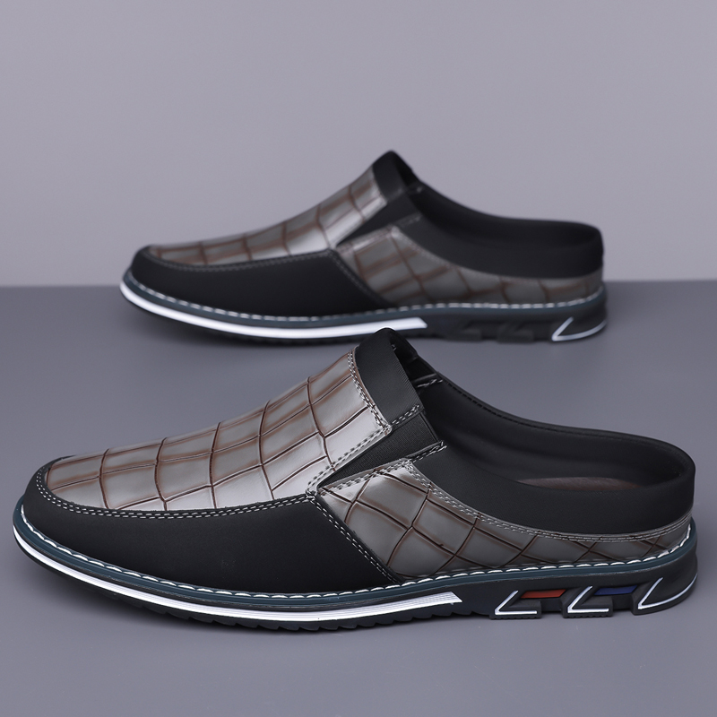 Men's Fashion Calfskin Leather Slippers