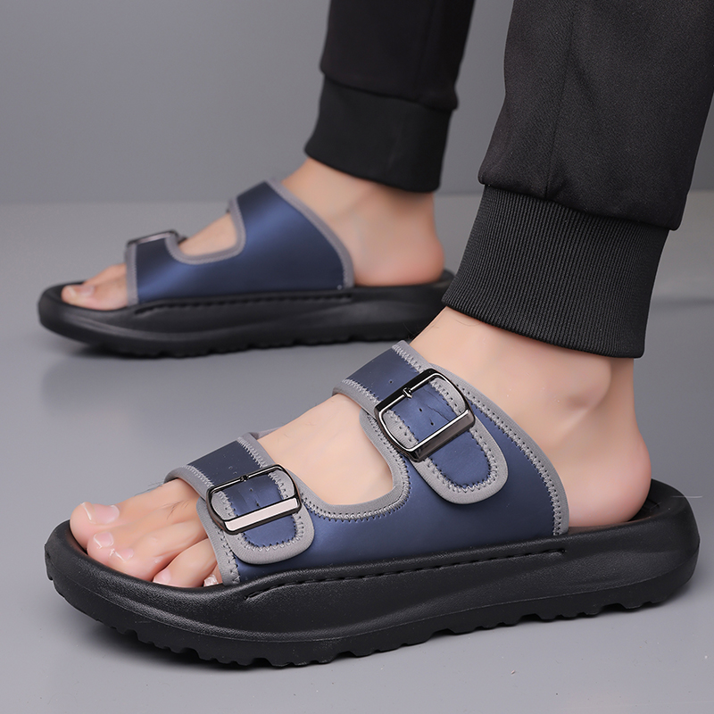 Men's Fashion Calfskin Leather Slippers