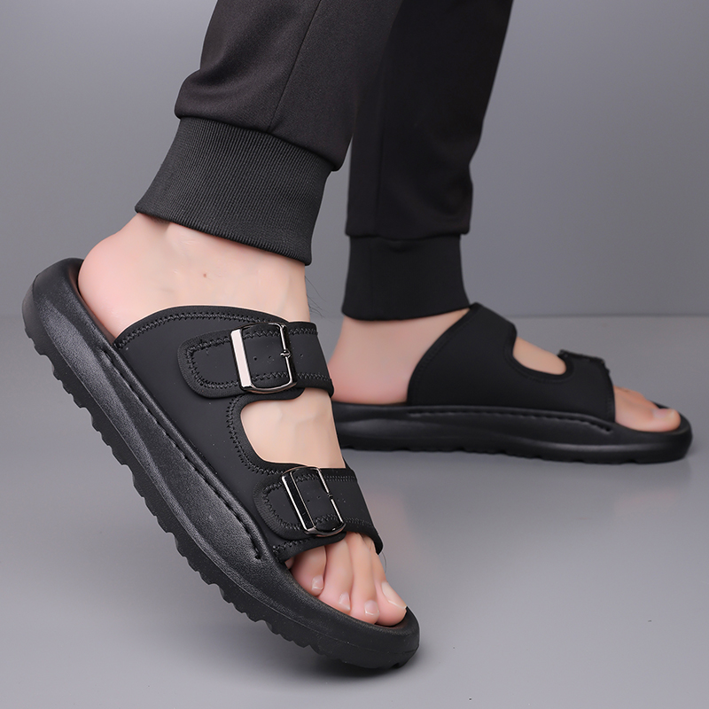 Men's Fashion Calfskin Leather Slippers