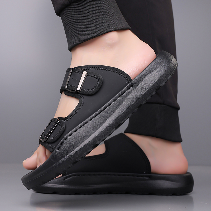 Men's Fashion Calfskin Leather Slippers