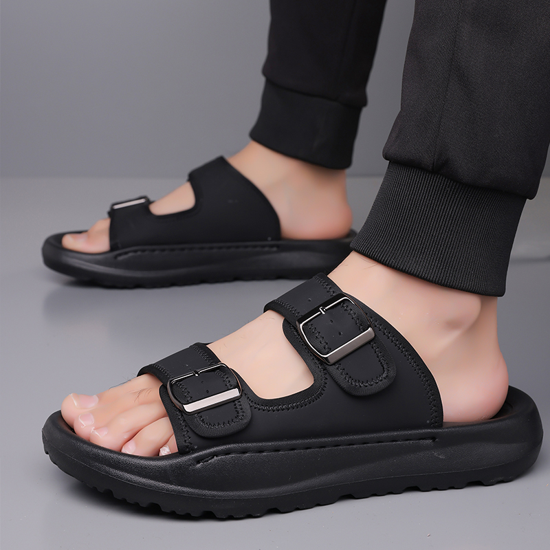 Men's Fashion Calfskin Leather Slippers