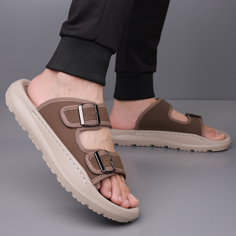 Men's Fashion Calfskin Leather Slippers