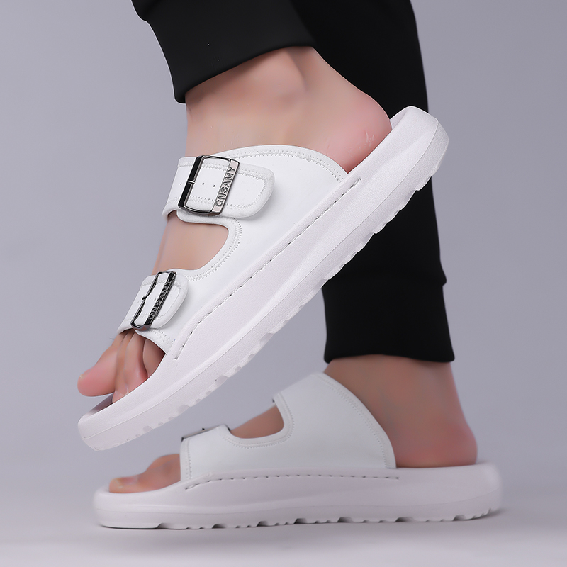 Men's Fashion Calfskin Leather Slippers