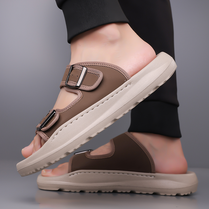 Men's Fashion Calfskin Leather Slippers