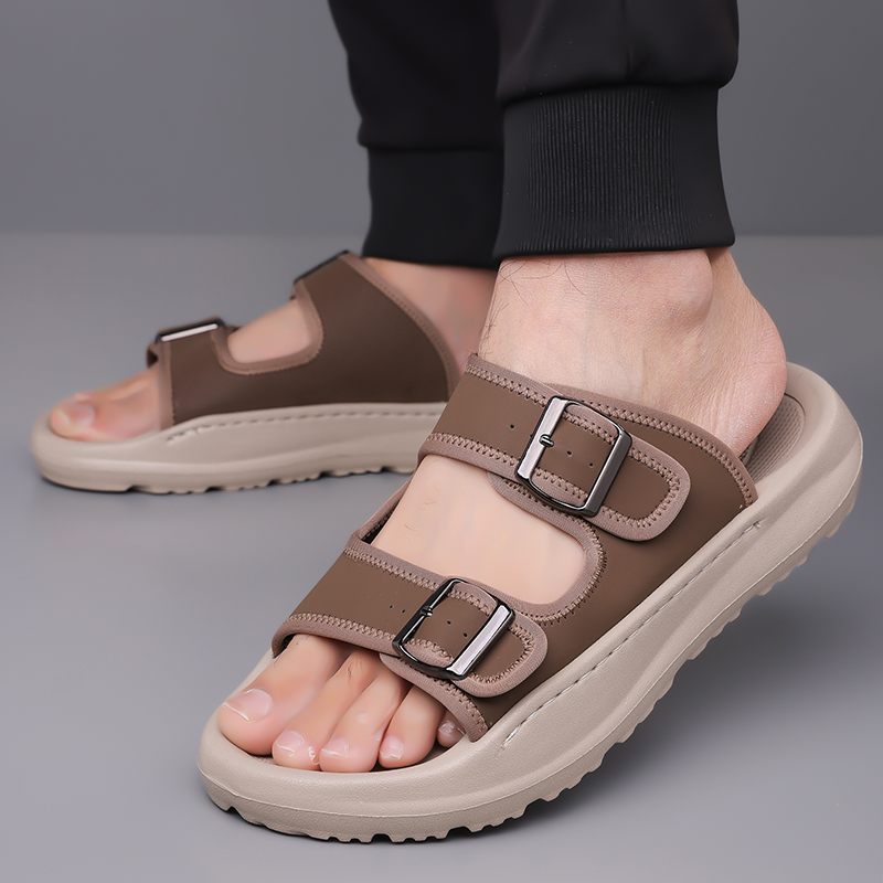 Men's Fashion Calfskin Leather Slippers