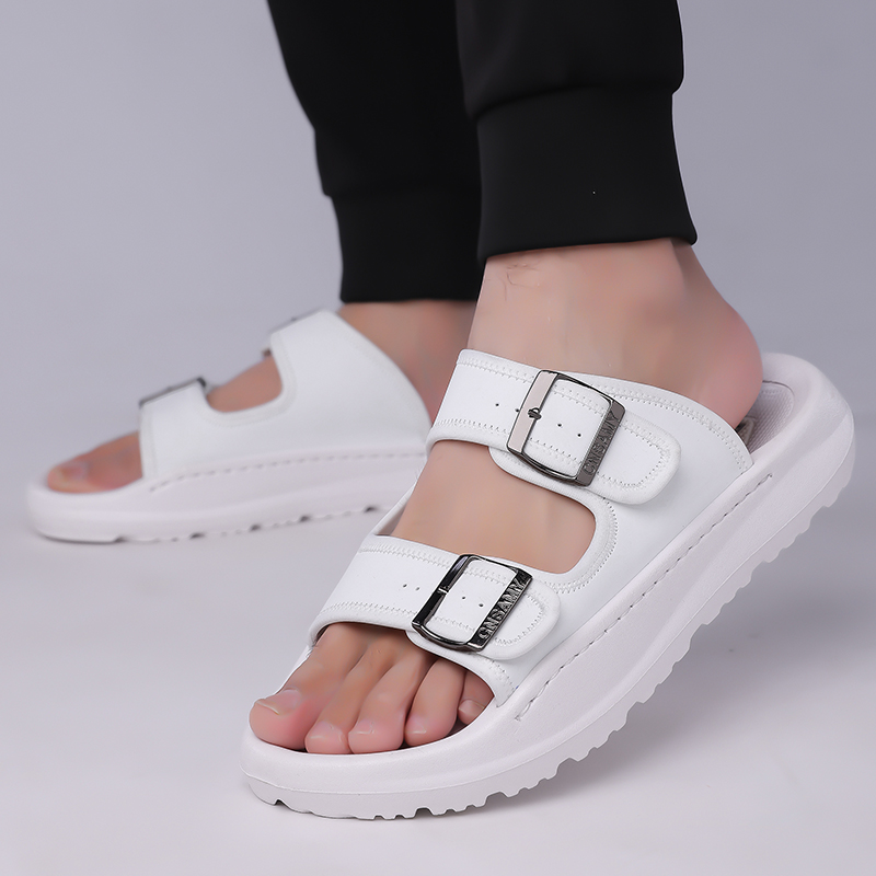 Men's Fashion Calfskin Leather Slippers