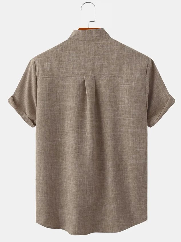 Men's Linen Hawaiian Short Sleeve Shirt