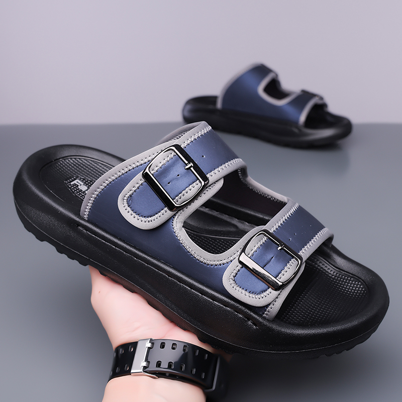 Men's Fashion Calfskin Leather Slippers
