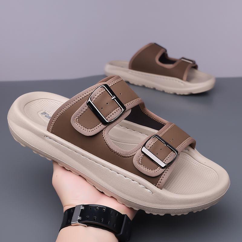 Men's Fashion Calfskin Leather Slippers