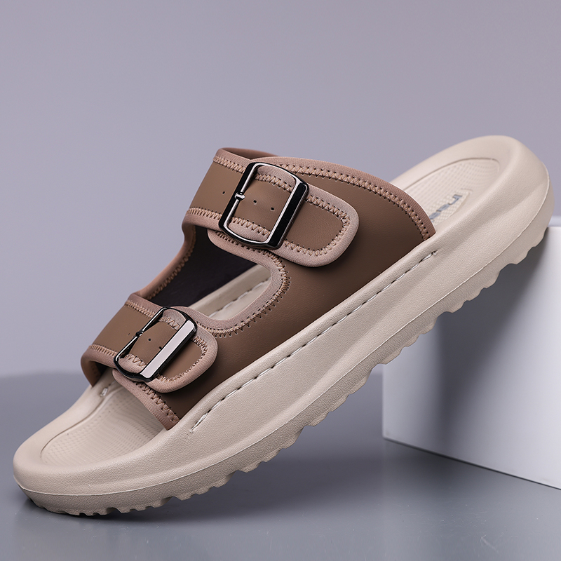 Men's Fashion Calfskin Leather Slippers