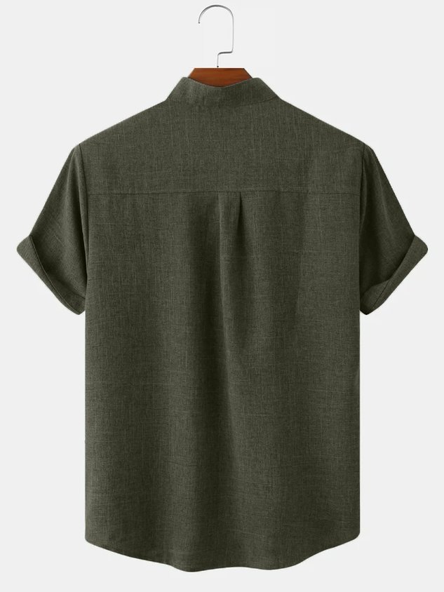 Men's Linen Hawaiian Short Sleeve Shirt