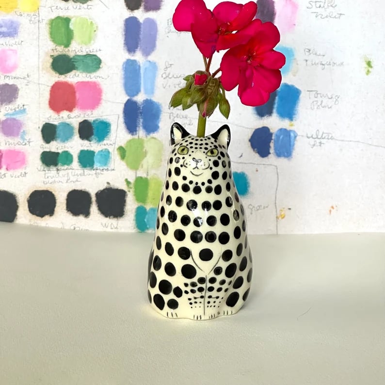 😺Whimsical Hand-Painted Cat Vase Collection