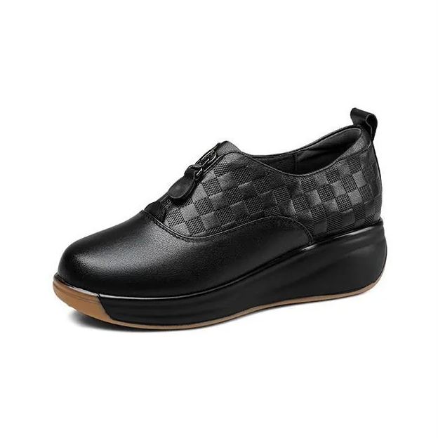 Soft bottom plaid Roman retro casual women's shoes