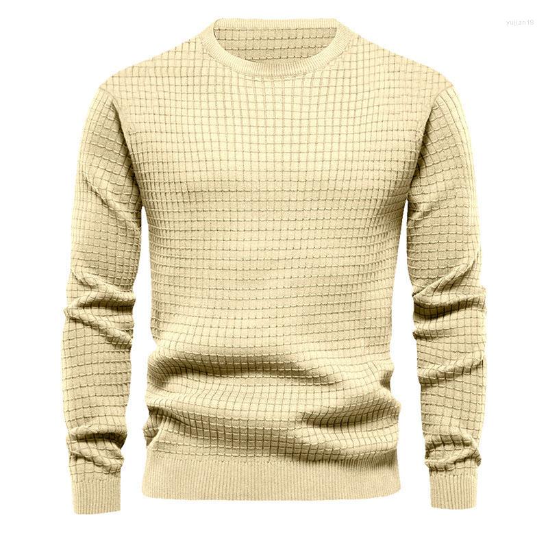 Men's Waffle Long Sleeve Casual Knitted Tops For Men