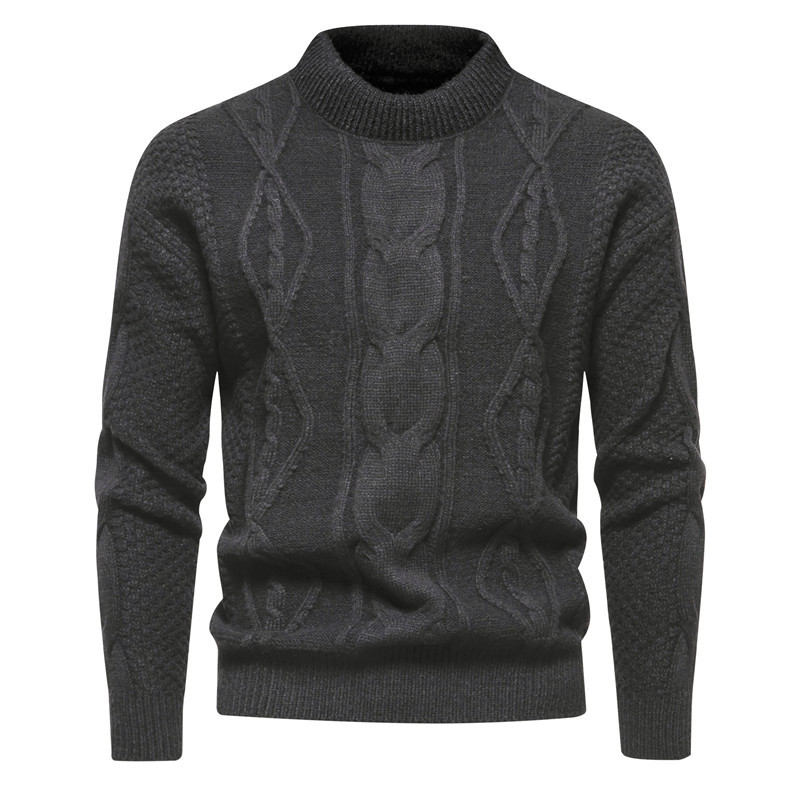 Men's Turtleneck High Neck Sweater Long Sleeve Knitted Pullovers Warm Sweatshirt
