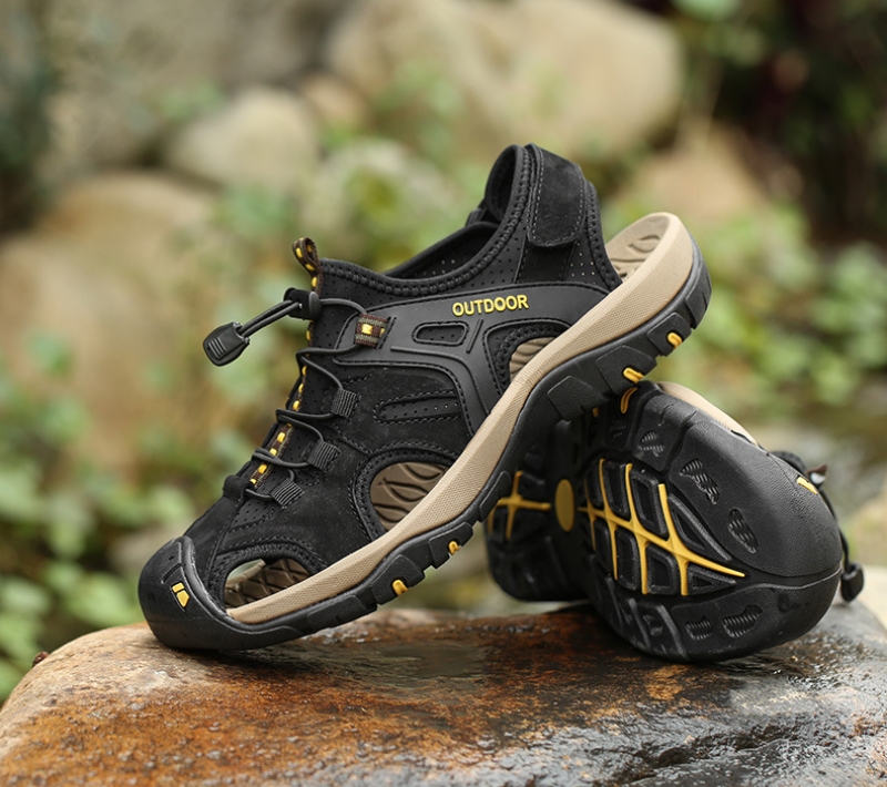 🌴2023 Summer Sale🎁--50% OFF 🎉 Men‘s Outdoor Casual Leather Comfy Non-Slip Sandals