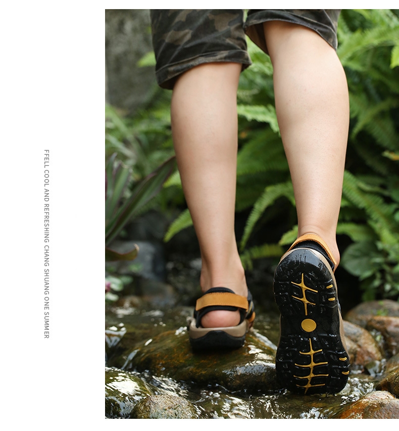 🌴2023 Summer Sale🎁--50% OFF 🎉 Men‘s Outdoor Casual Leather Comfy Non-Slip Sandals