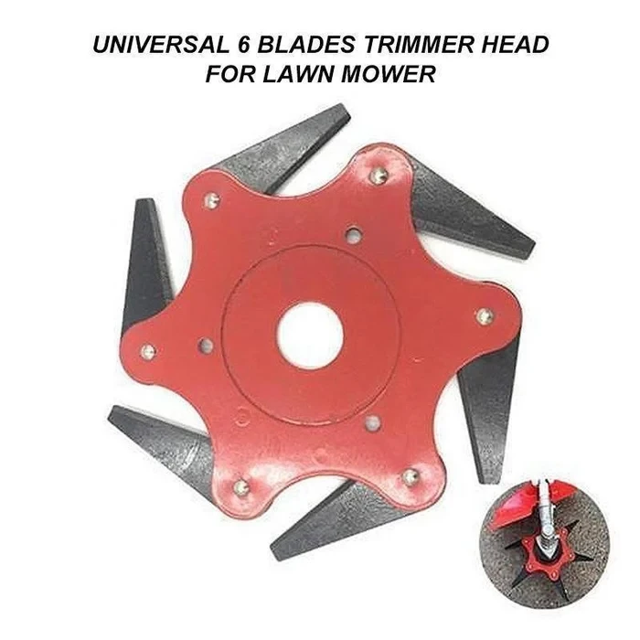 Versatile 6-Steel Blades Trimmer Head