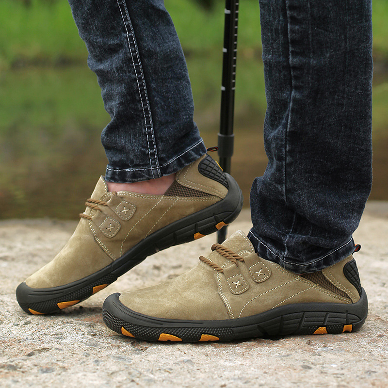 Men's Genuine Leather Outdoor Wear Resistant Non-slip Hiking Shoes