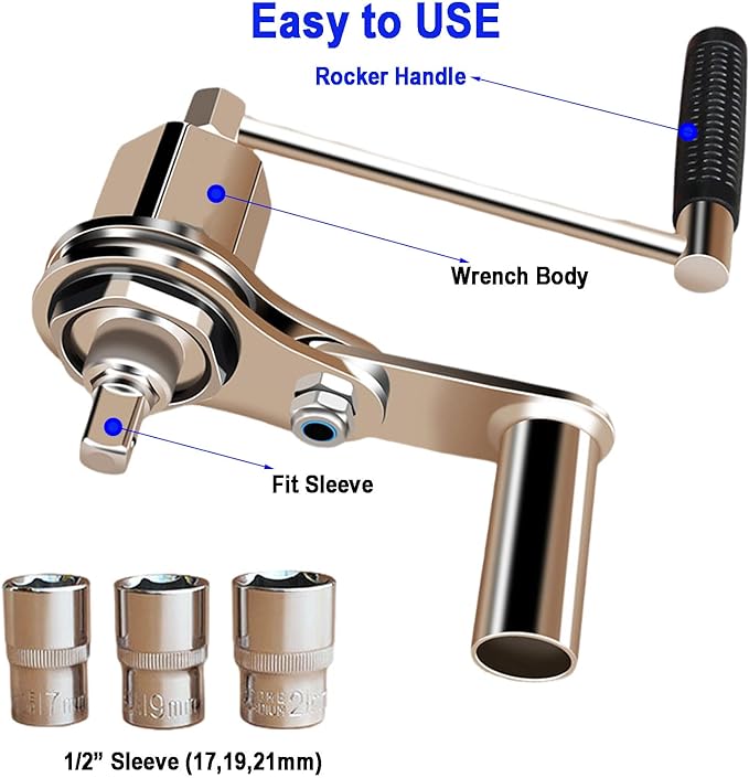 Torque Multiplier, Heavy Duty Torque Multiplier Wrench Set for Lug Nut Remover 1/2 Driver 1:16 Labor Saving Wrench