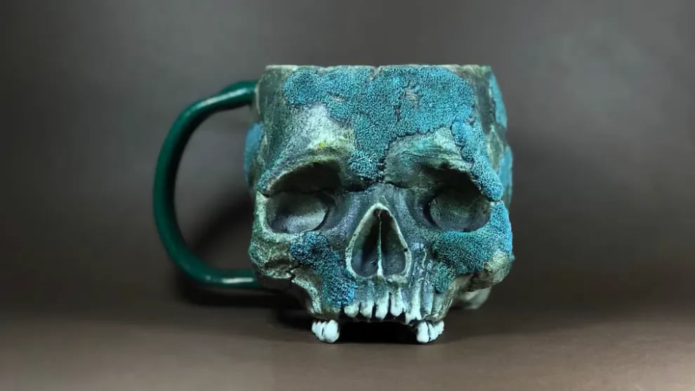 🔥💀Mossy Skull Mug