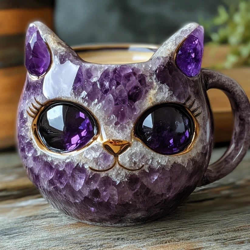 ⏰Historical Lowest Price: Save 49%- Crystal Geode Cat Mug