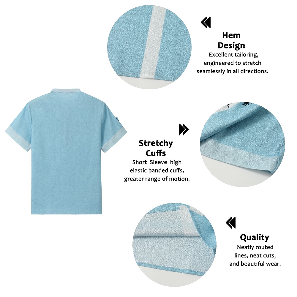 Men's Shirt Linen Shirt Beach Shirt Coconut Tree Outdoor Vacation Light Green Navy Blue Blue Brown Short Sleeve Stand Collar Summer Spring Clothing Apparel Print 2025 - $29.99 –P2