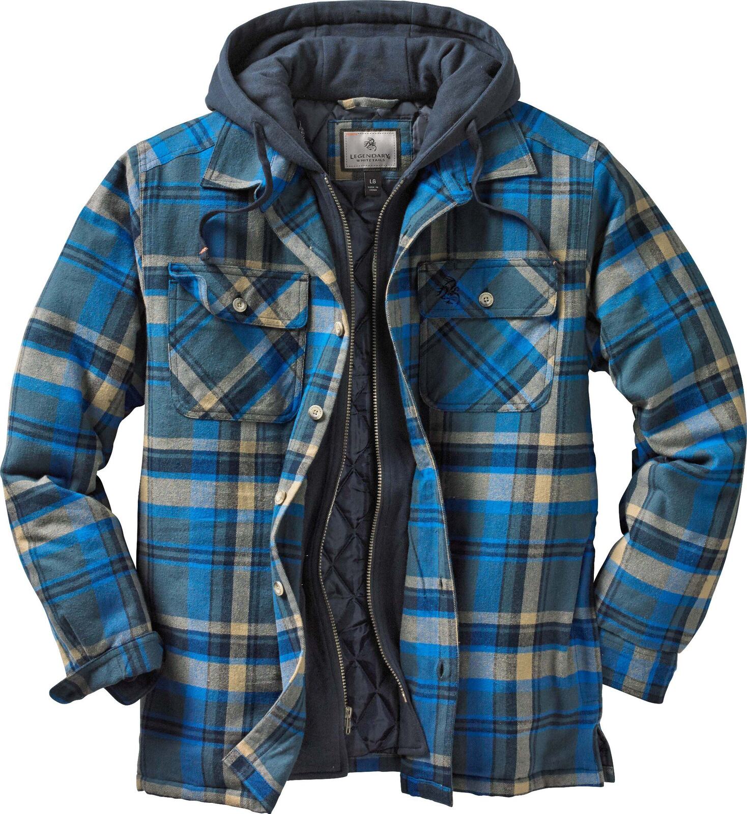 Men's Maplewood Hooded Flannel Shirt Jacket