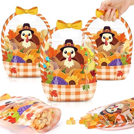 Fuutreo 50 Pcs/100PCS Halloween Favor Bags Transparent Pumpkin Sealed Pouches🍬