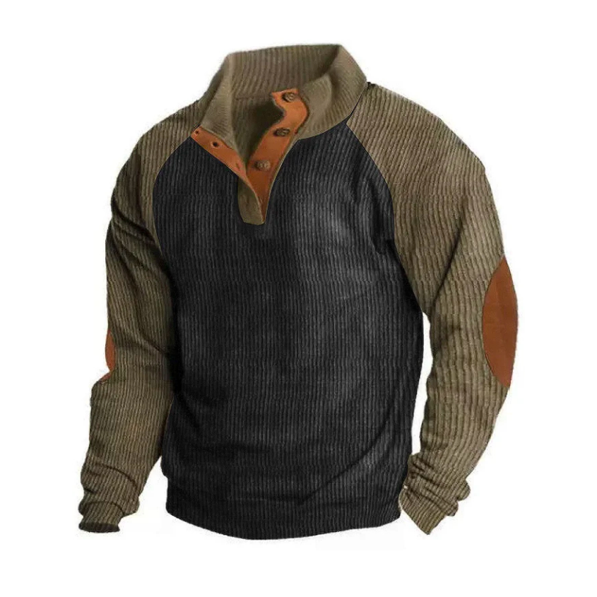 Men's Outdoor Raglan Sleeves Casual Stand Collar Sweatshirt