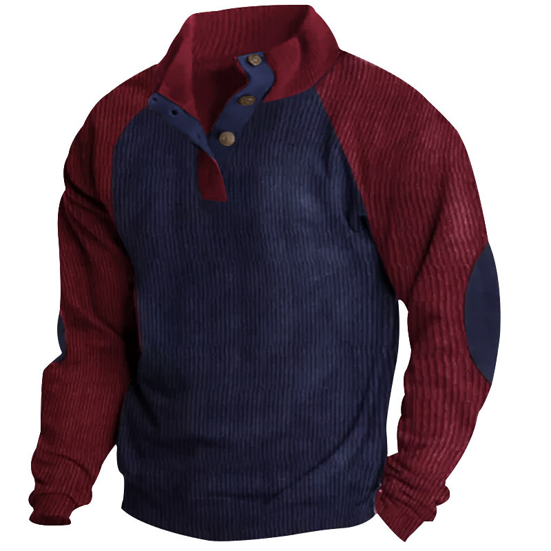 Men's Outdoor Raglan Sleeves Casual Stand Collar Sweatshirt